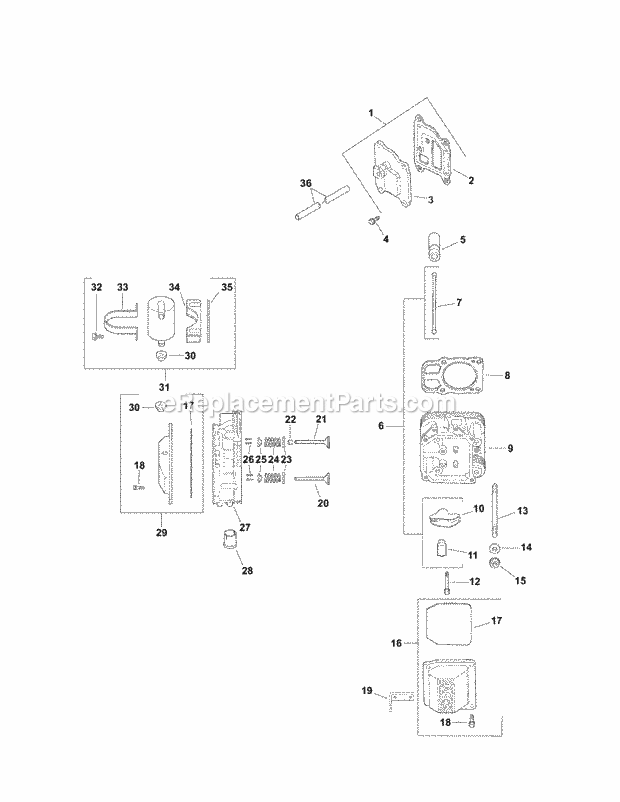 Kohler Cv740-0039 Head Valve Breather Diagram and Parts List for M60-KH 53CB5BDX750-27HP-OHV Cub Cadet Lawn Tractor